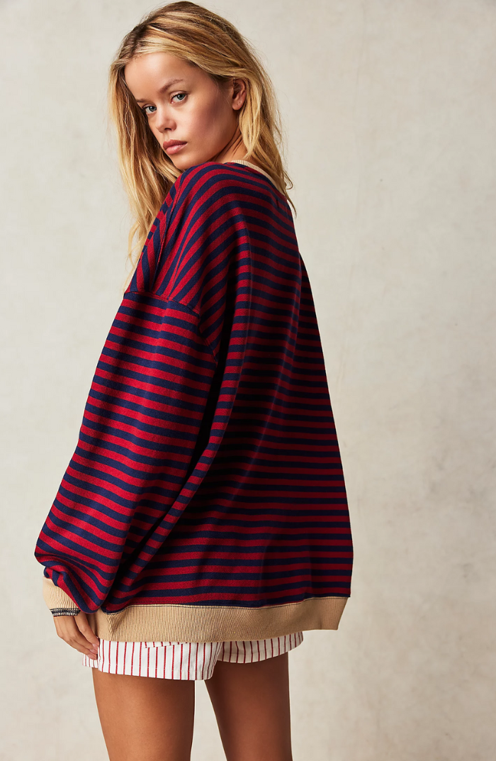 MAYA | Gestreifter Oversize-Pullover