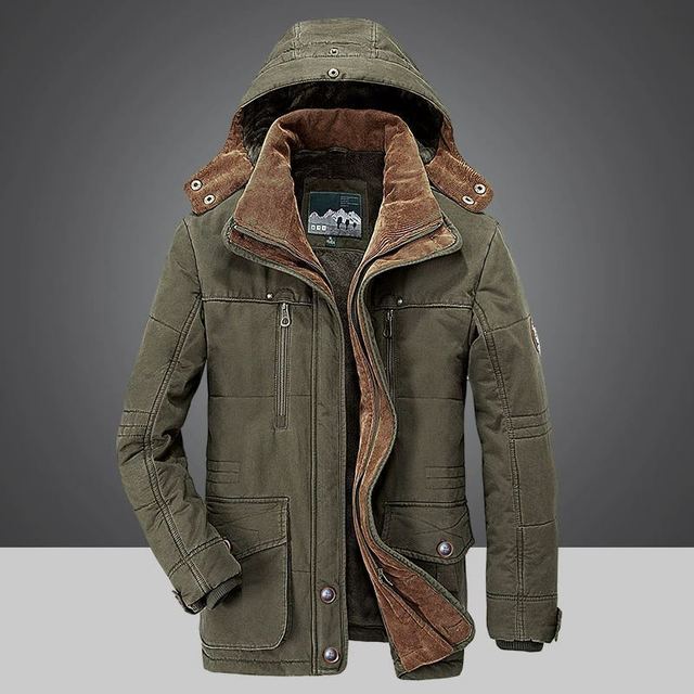 Thermische Herren Winterparka mit Mehreren Taschen