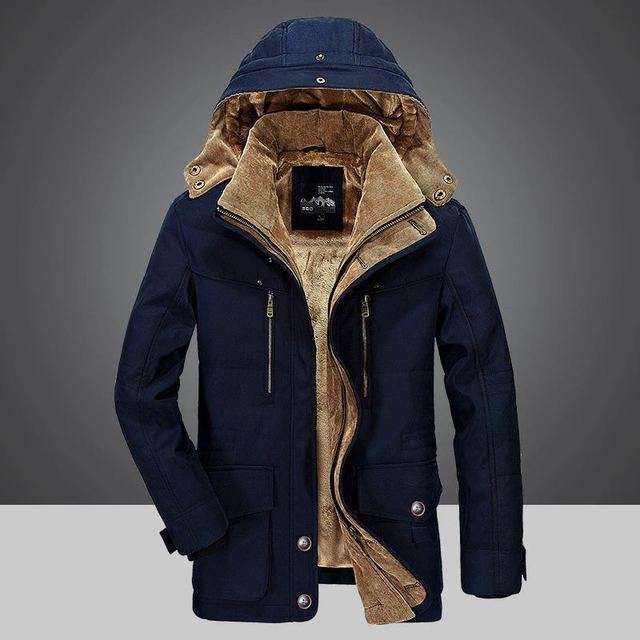 Thermische Herren Winterparka mit Mehreren Taschen