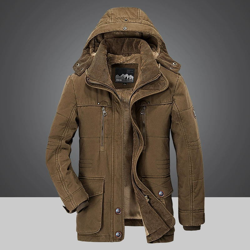 Thermische Herren Winterparka mit Mehreren Taschen