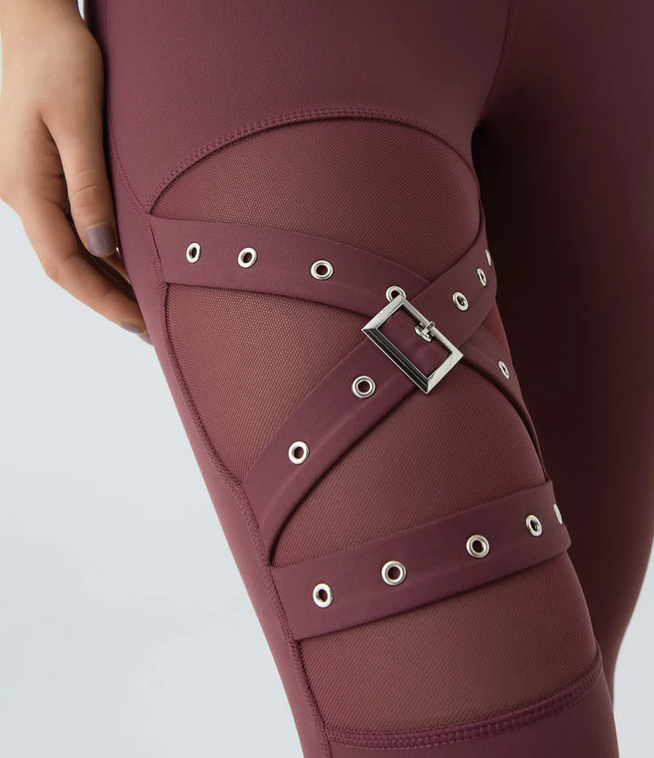 Mira | Crossover Yoga-Leggings mit hohem Bund und dekorativer Schnalle