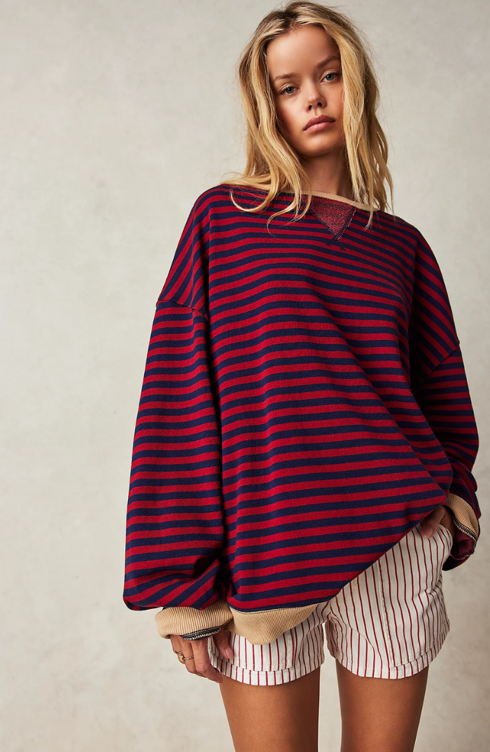 MAYA | Gestreifter Oversize-Pullover