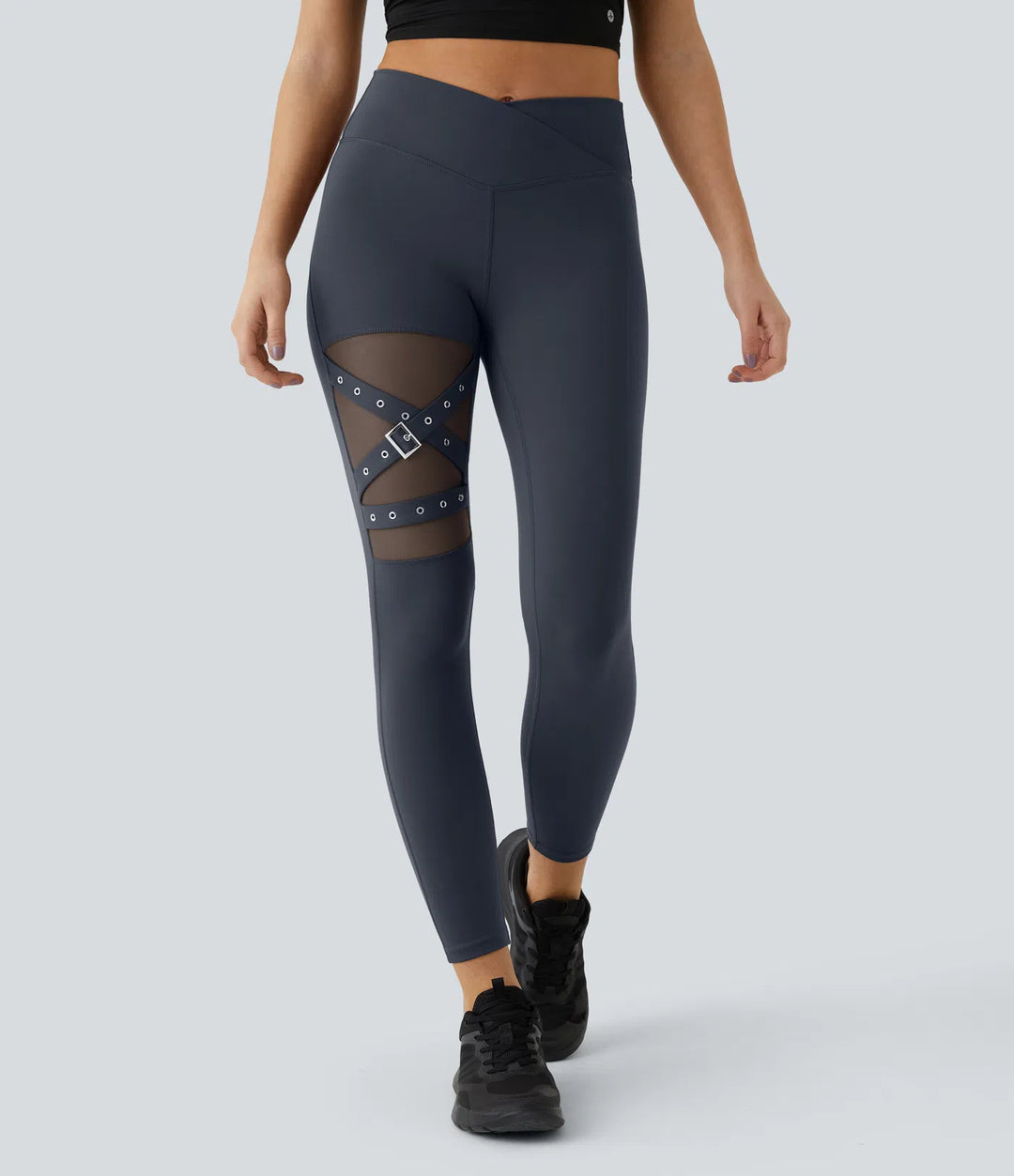 Mira | Crossover Yoga-Leggings mit hohem Bund und dekorativer Schnalle