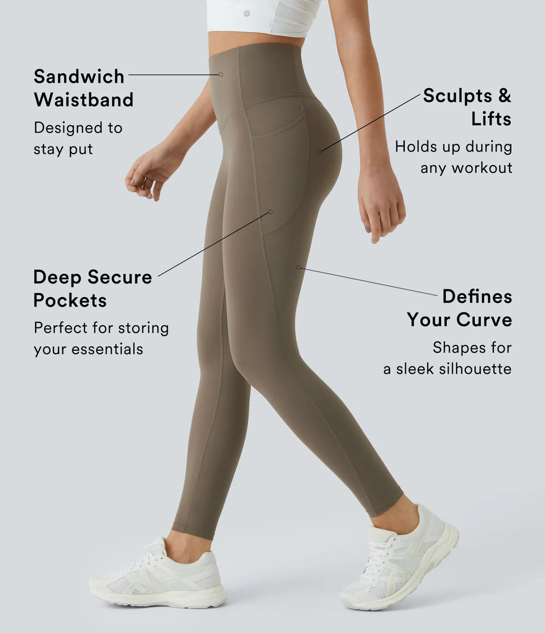 SoCinched | Formende UltraSculpt-Leggings mit hohem Bund, Bauchkontrolle und Seitentaschen fürs Training