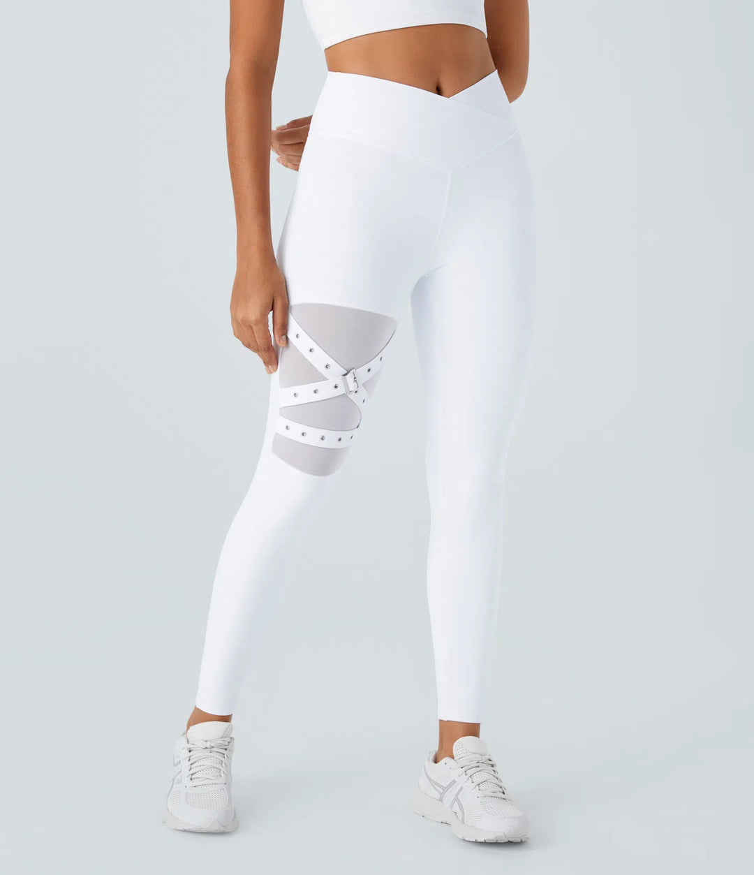 Mira | Crossover Yoga-Leggings mit hohem Bund und dekorativer Schnalle