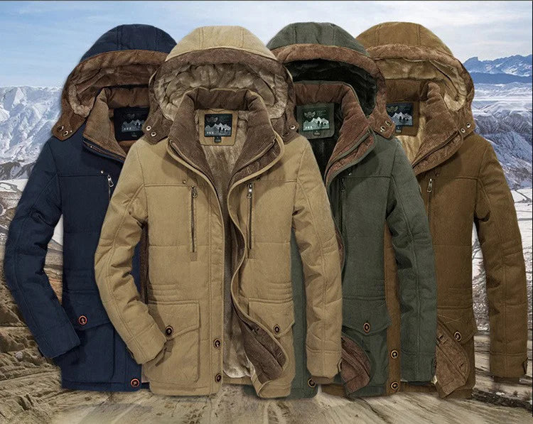 Thermische Herren Winterparka mit Mehreren Taschen